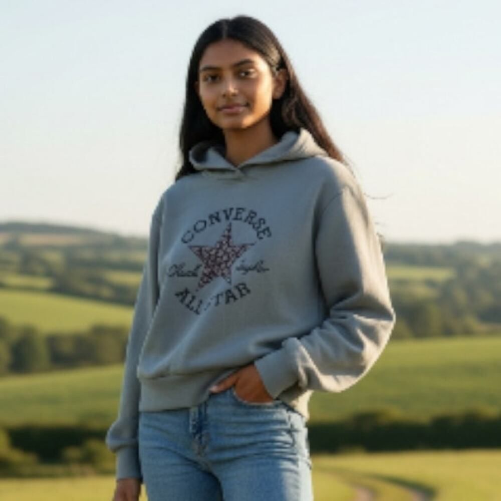 Converse All Star Girls Blue Hoodie - Youth Size Medium